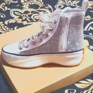 Steve Madden Shaft Rhinestone Embellished High Top Platform Sneakers